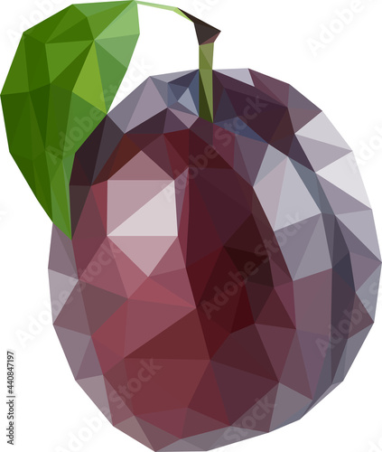 a plum drawn from a variety of triangles
