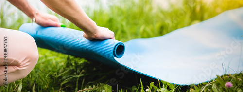 Close-up of the outdoor fitness training tappet.