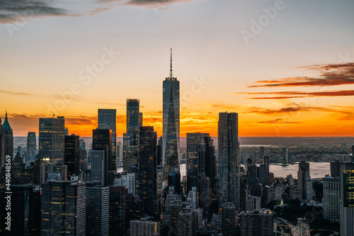 An Aerial View of Lower Manhattan in New York City