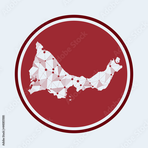 Providenciales icon. Trendy tech logo of the island. Geometric mesh round design. Technology, internet, network, telecommunication concept. Vector illustration.