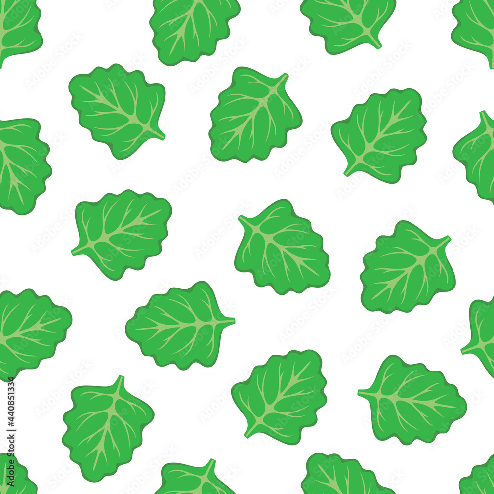 seamless pattern with leaf of lettuce, healthy food seamless pattern with leaf of lettuce, healthy food