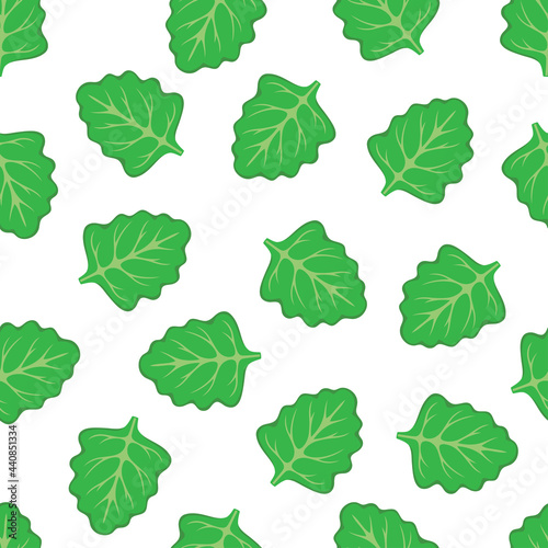 seamless pattern with leaf of lettuce, healthy food