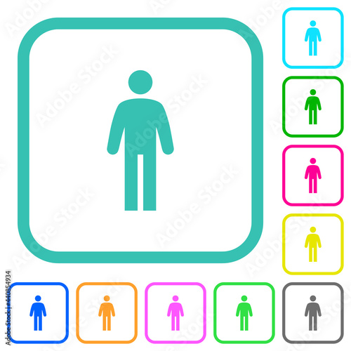 Standing man vivid colored flat icons