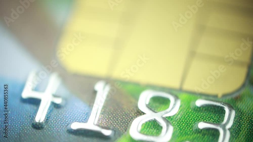 Bank credit card number close up
