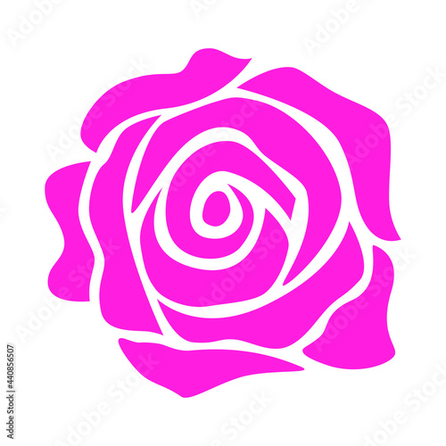 Роза силуэт красный. Rose silhouette red. Vector drawing.