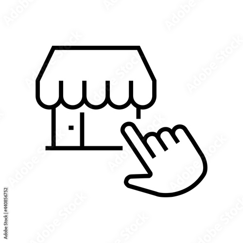Wallpaper Mural Finger Tap the dot vector line icon, Select the online store, tap, perfect icons. Editable stroke, isolated icons Torontodigital.ca