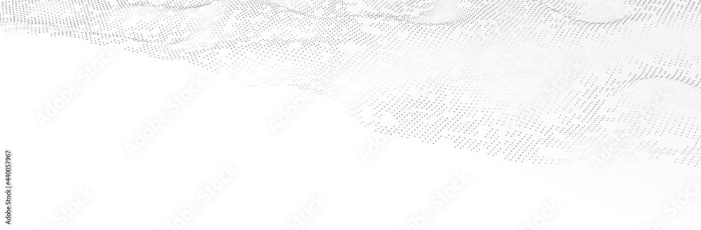 White Gray background. 3d dotted surface. Futuristic landscape. Technology presentation backdrop. Vector illustration White Gray background. 3d dotted surface. Futuristic landscape. Technology presentation backdrop. Vector illustration