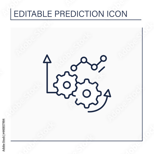 Improving operations line icon. Improving operations quality. Automation production.Predictive analytics concept.Isolated vector illustration.Editable stroke