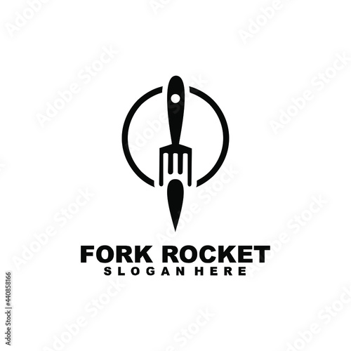 fork rocket vector logo design