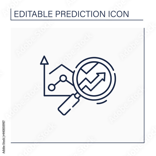 Predictive analytics line icon. Future forecasts events. Statistics. Careful research. Business predicting concept.Isolated vector illustration.Editable stroke