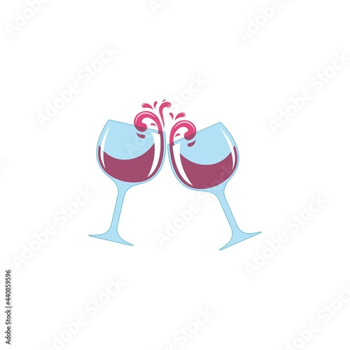 toasting wine bottle  icon vector illustration design © sangidan
