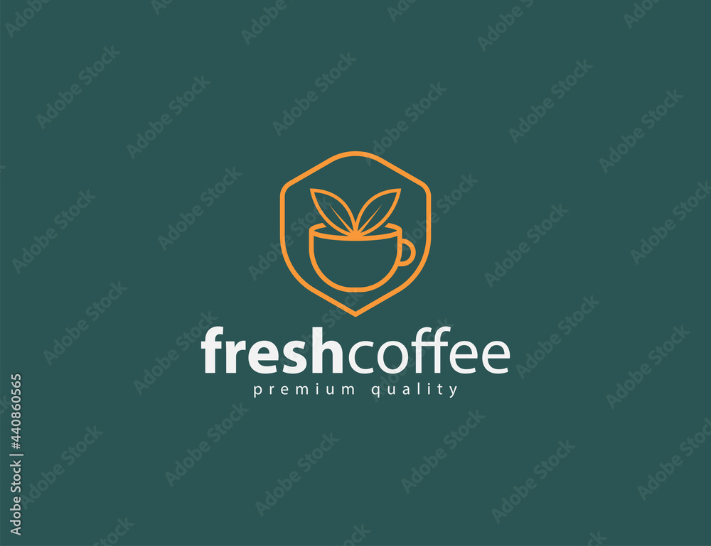 Abstract elegant fresh coffee logo template Abstract elegant fresh coffee logo template