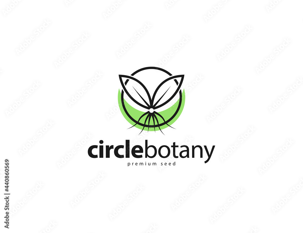 Twin leaves natural botanical logo template Twin leaves natural botanical logo template