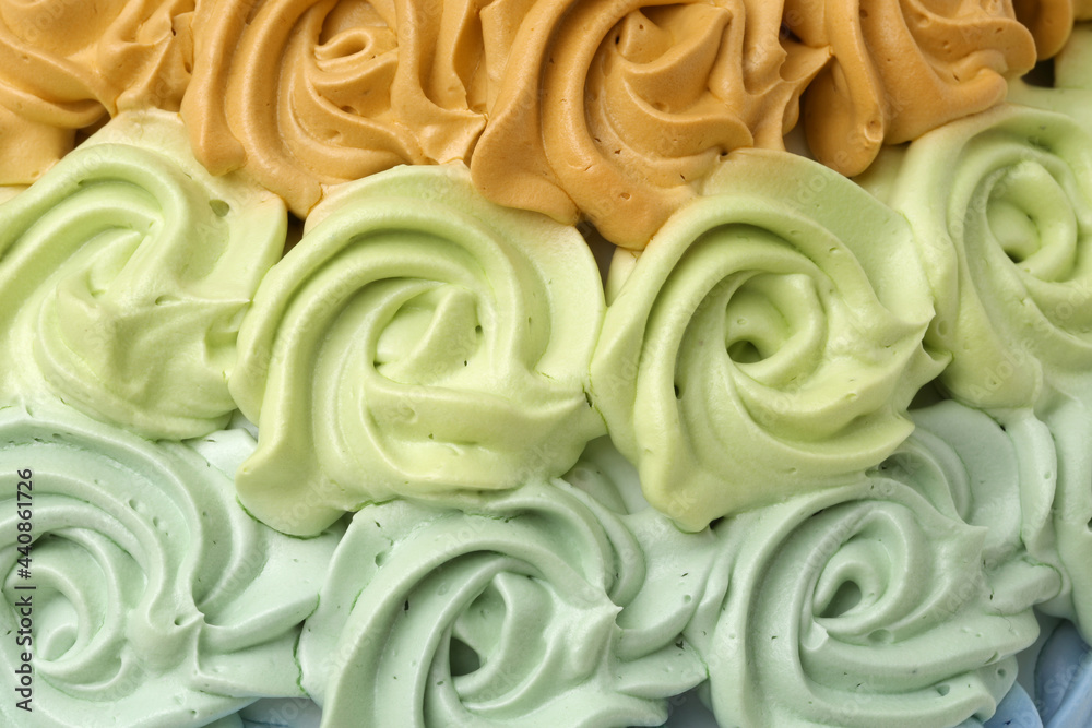 Flower cream on top of beautiful cake Flower cream on top of beautiful cake
