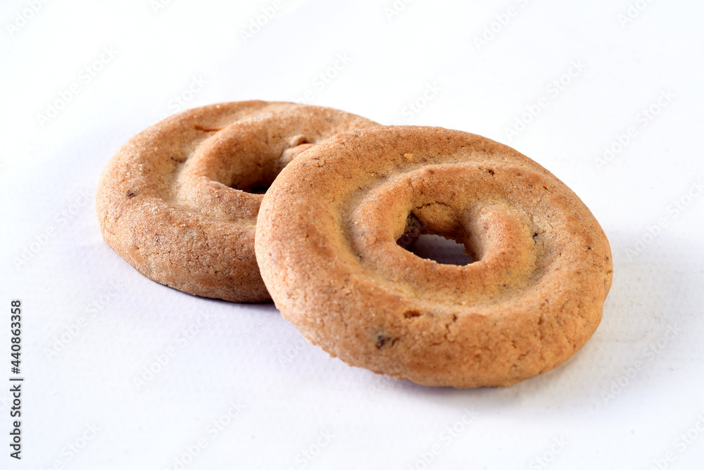 round wafer isolated on white background. Isolated dry cracker cookies. Isolated savory snacks. round wafer isolated on white background. Isolated dry cracker cookies. Isolated savory snacks.