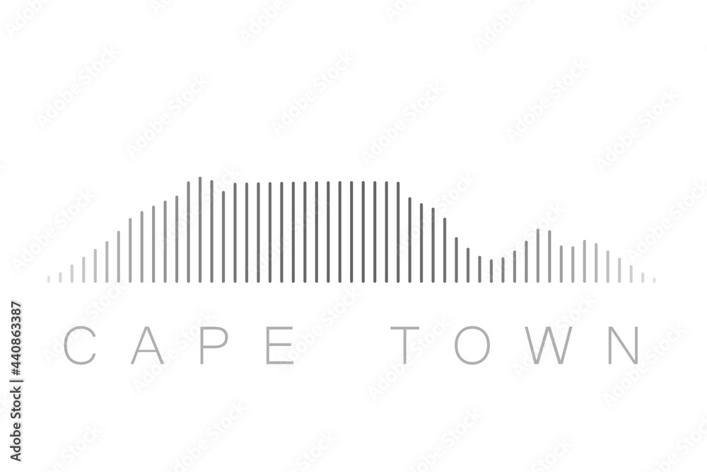 Naklejka premium Vertical Bars Cape Town Landmark Skyline