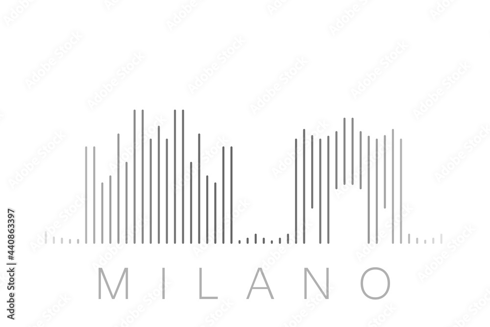 Fototapeta premium Vertical Bars Milan Landmark Skyline