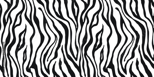 Tiger monochrome seamless pattern. Vector animal skin print. Fashion stylish organic texture.