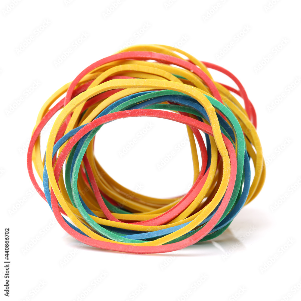 Rubber bands on white background Rubber bands on white background