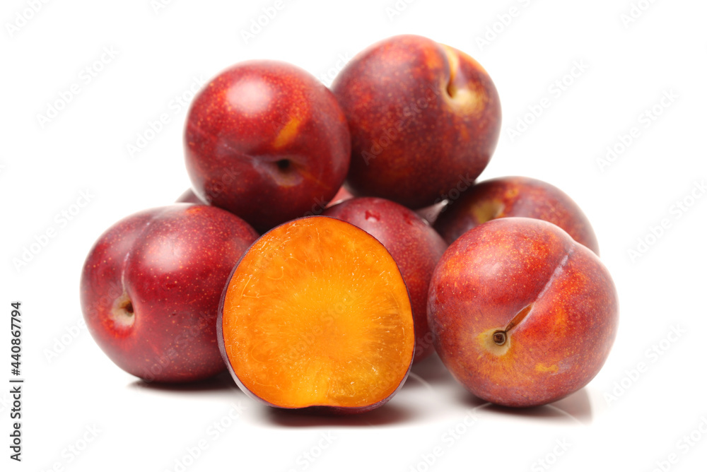 peaches isolated on white background