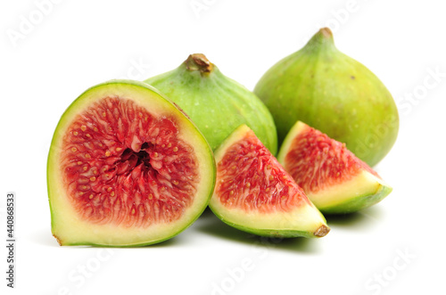 Ripe figs on a white background 