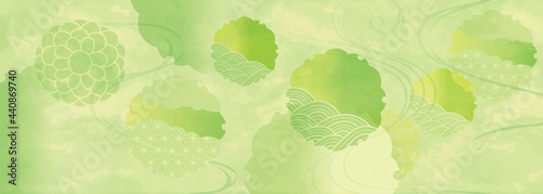 緑色の背景パターン　新緑　抹茶