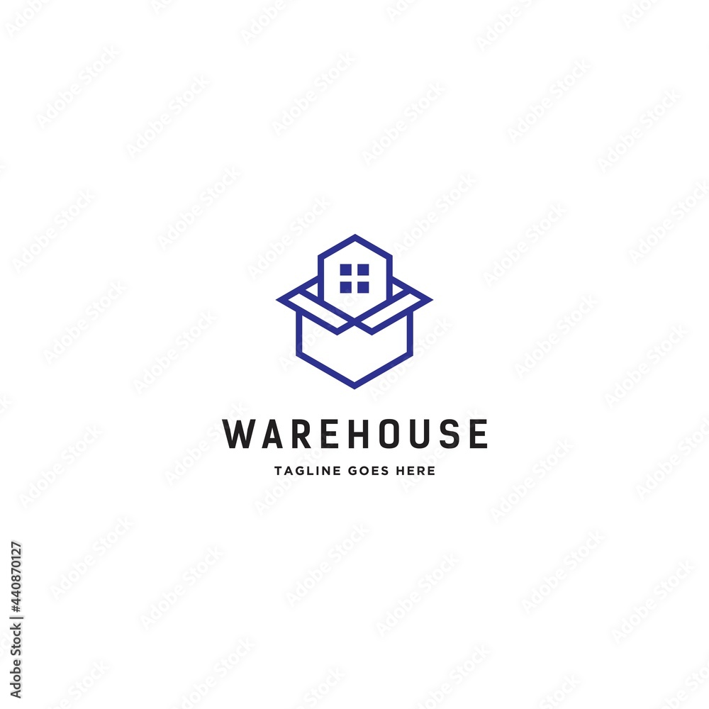house in box logo icon vector template