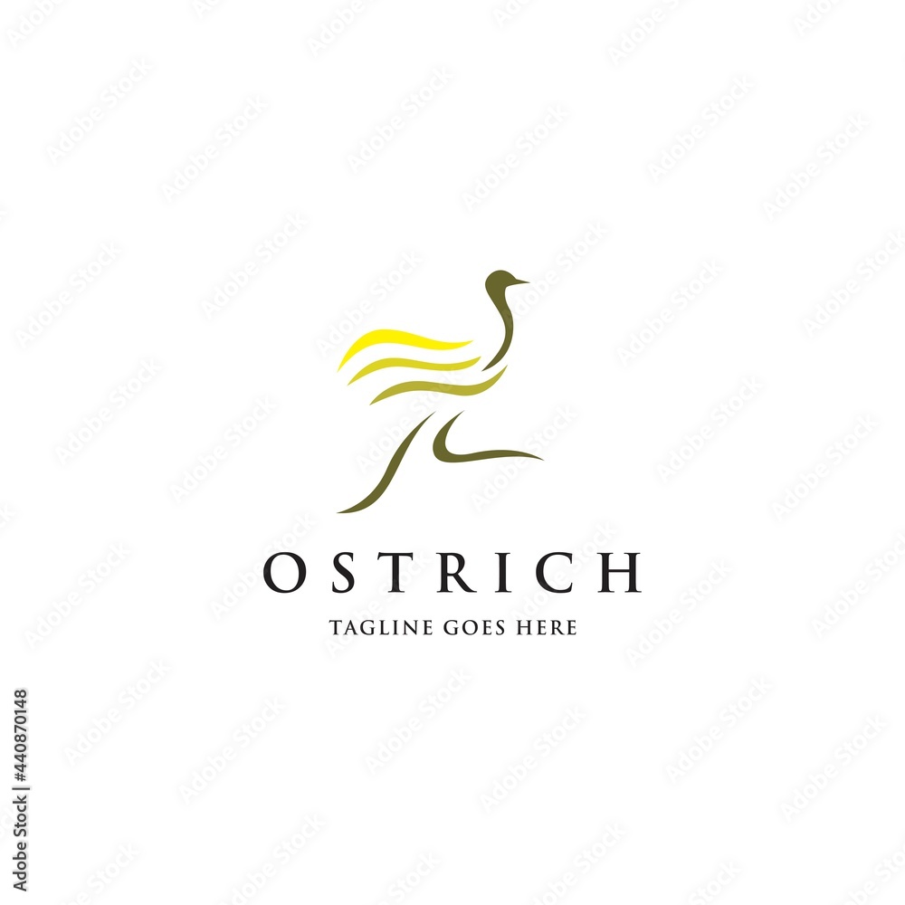 running ostrich logo icon vector template running ostrich logo icon vector template