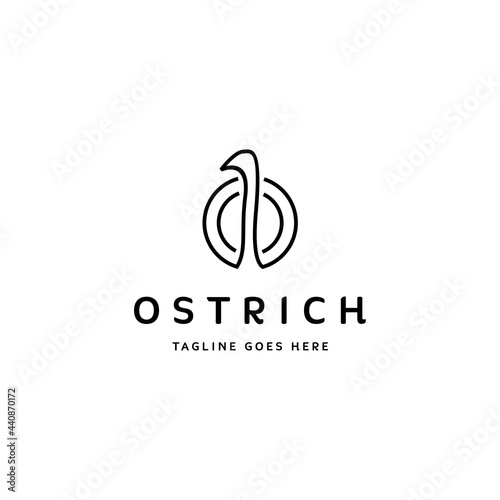 simple ostrich logo icon vector template