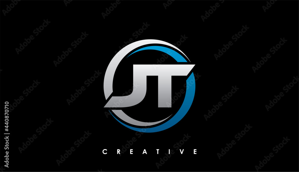 JT Letter Initial Logo Design Template Vector Illustration JT Letter Initial Logo Design Template Vector Illustration