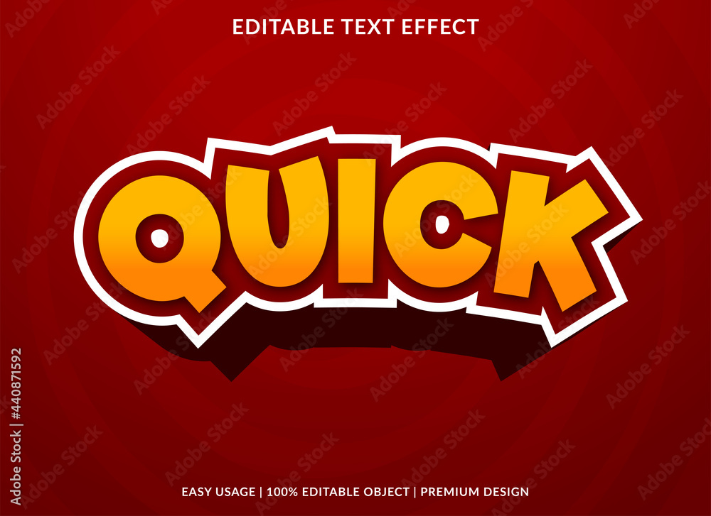 quick text effect template with abstract background use for business brand and logo