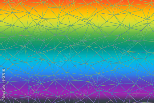 2D illustration of a rainbow background with abstract geometric patterns on it photo