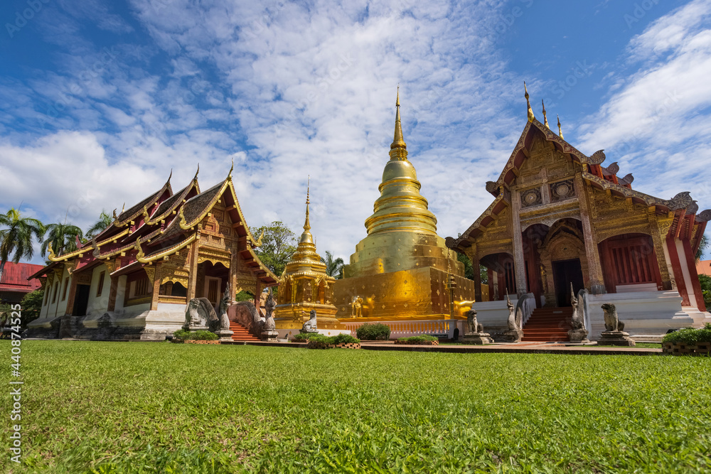 Fototapeta premium Wat Phra Singh, most beautiful temple in Chiang Mai ,Thailand.