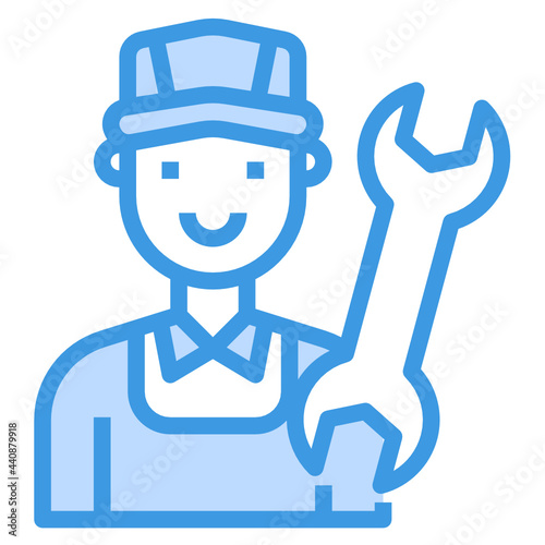 Mechanic blue outline icon
