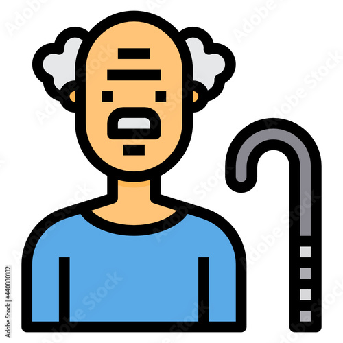 Pensioner filled outline icon