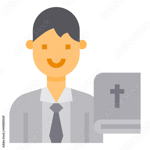 Clergyman flat icon
