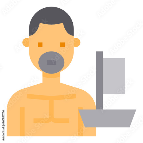 Windsurfer flat icon