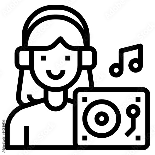 DJ outline icon photo