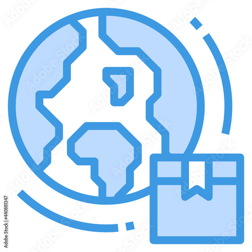Logistic blue outline icon
