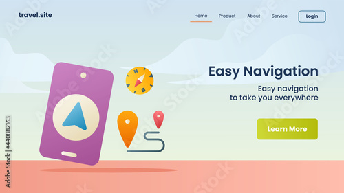 easy navigation campaign for web website home homepage landing page template