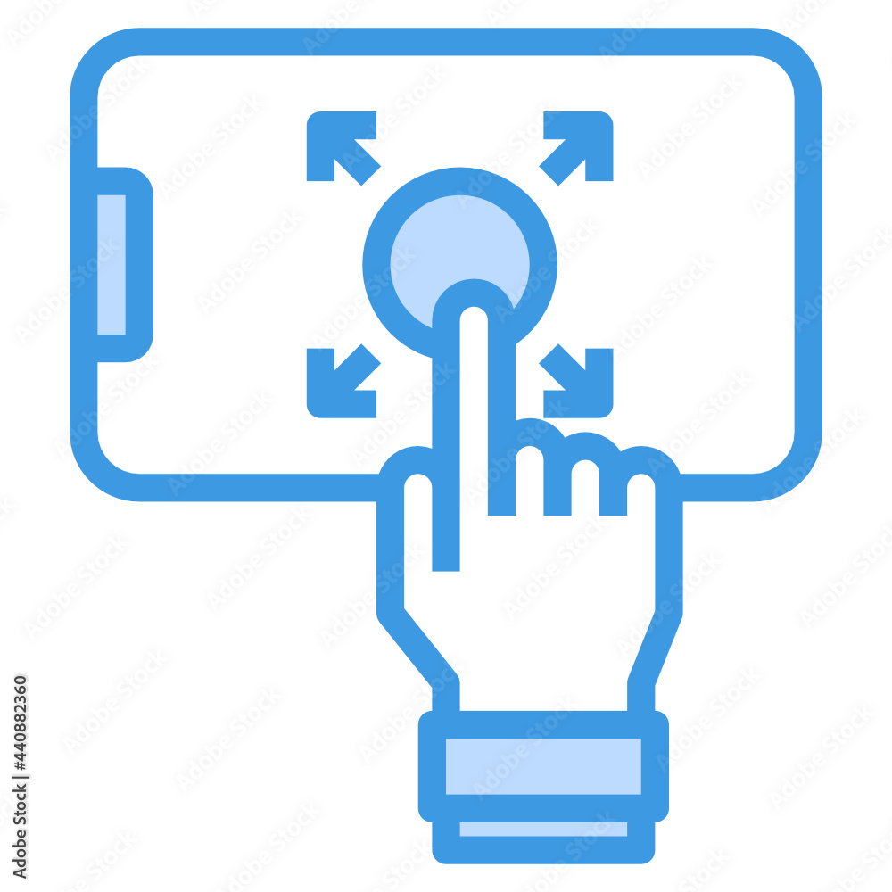 Fototapeta premium Touch Screen blue outline icon