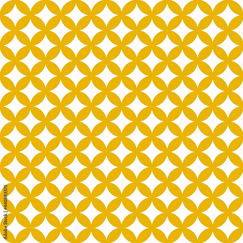 Yellow Japanese Decorative Geometric Pattern - obrazy, fototapety, plakaty 