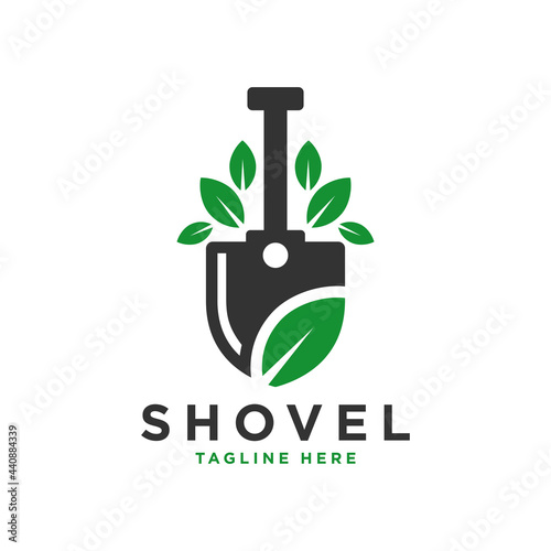 natural spade leaf illustration logo