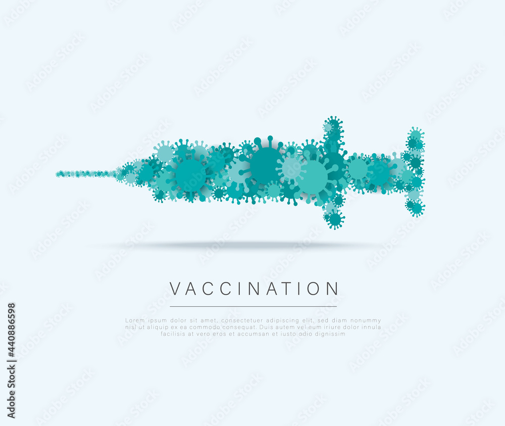 covid-19 vaccine symbol. Health care and protection  vaccination concept. Vector illustration