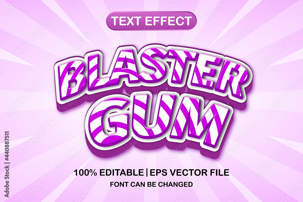blaster gum 3d editable text effect