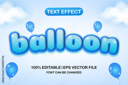 balloon 3d editable text effect