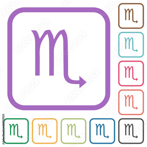 Scorpio zodiac symbol simple icons