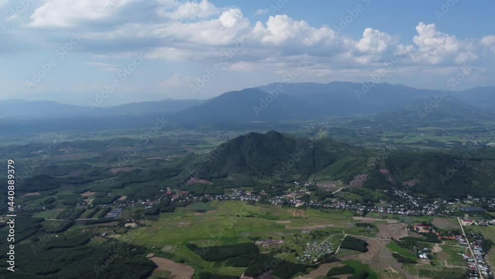 Drone flying over rural Vietnam Drone flying over rural Vietnam