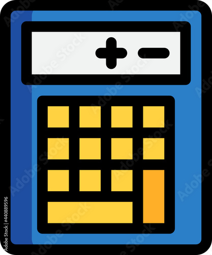 calculator color outline icon