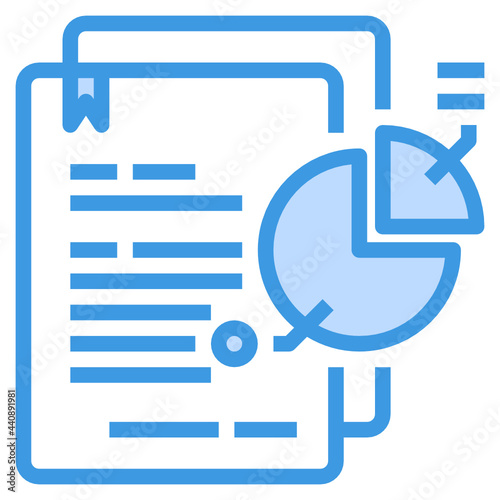 Analytics blue outline icon